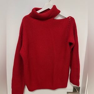 Astr the Label Open Shoulder Knit Sweater